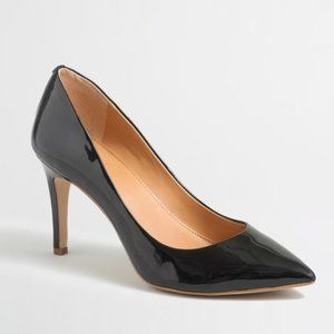 J. Crew Factory Isabelle Black Patent Leather Pointed Toe High Heel Pumps